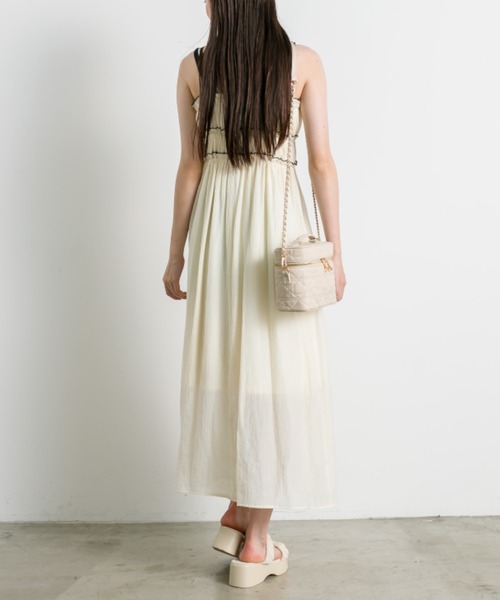 olive des olive ランダムティアードキャミワンピース オフホワイト ランダムティアードキャミワンピース | OLIVE des OLIVE