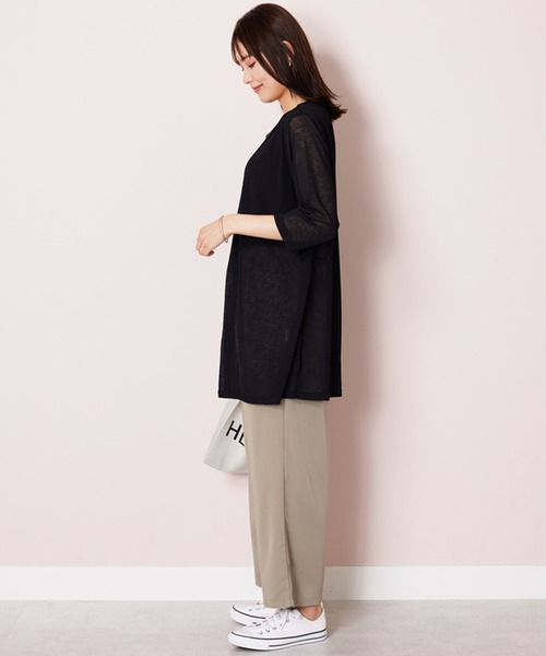 BELLUNA PLUS(ベルーナ)の「なめらかタッチイージーワイドパンツ(その他パンツ・レディース・ブラック/モカ/アイボリー・SMALL/MEDIUM/LARGE/X-LARGE)」の4枚目の写真
