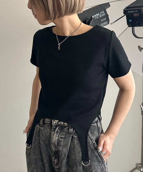 apres jour mignon(アプレジュールミニョン)の「ガーターリブトップス【ZOZOTOWN限定アイテム】(Tシャツ/カットソー・レディース・ピンク/ブラック/ブルー/ナチュラル・X-LARGE/フリー)」の1枚目の写真