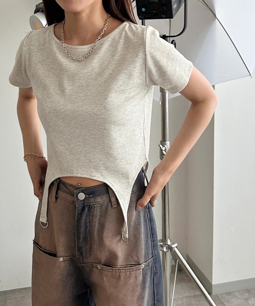 apres jour mignon(アプレジュールミニョン)の「ガーターリブトップス【ZOZOTOWN限定アイテム】(Tシャツ/カットソー・レディース・ピンク/ブラック/ブルー/ナチュラル・X-LARGE/フリー)」の12枚目の写真
