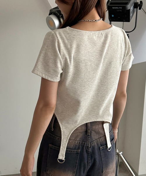 apres jour mignon(アプレジュールミニョン)の「ガーターリブトップス【ZOZOTOWN限定アイテム】(Tシャツ/カットソー・レディース・ピンク/ブラック/ブルー/ナチュラル・X-LARGE/フリー)」の15枚目の写真