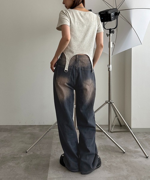 apres jour mignon(アプレジュールミニョン)の「ガーターリブトップス【ZOZOTOWN限定アイテム】(Tシャツ/カットソー・レディース・ピンク/ブラック/ブルー/ナチュラル・X-LARGE/フリー)」の18枚目の写真