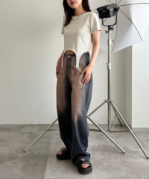 apres jour mignon(アプレジュールミニョン)の「ガーターリブトップス【ZOZOTOWN限定アイテム】(Tシャツ/カットソー・レディース・ピンク/ブラック/ブルー/ナチュラル・X-LARGE/フリー)」の17枚目の写真