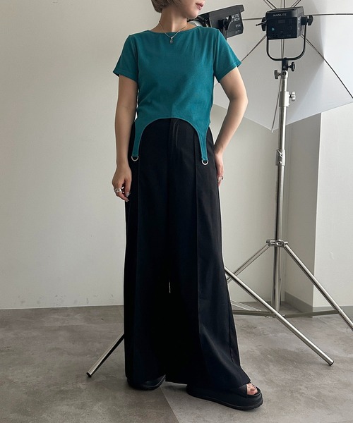 apres jour mignon(アプレジュールミニョン)の「ガーターリブトップス【ZOZOTOWN限定アイテム】(Tシャツ/カットソー・レディース・ピンク/ブラック/ブルー/ナチュラル・X-LARGE/フリー)」の22枚目の写真