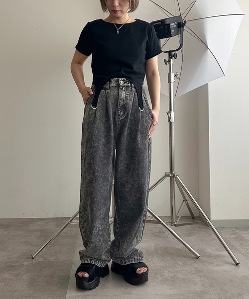apres jour mignon(アプレジュールミニョン)の「ガーターリブトップス【ZOZOTOWN限定アイテム】(Tシャツ/カットソー・レディース・ピンク/ブラック/ブルー/ナチュラル・X-LARGE/フリー)」の10枚目の写真