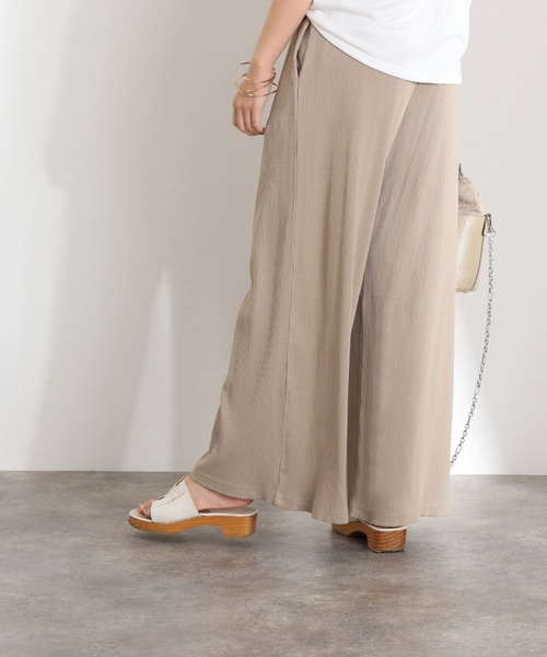 紐付きゆったりカットワイドパンツ（その他パンツ）｜ElegChic