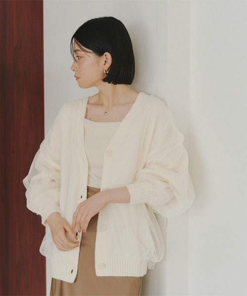 セール】チュールドッキングカーディガン（カーディガン/ボレロ