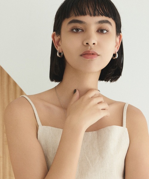 CENE（セネ）の「【CENE】セネ/ドロップフープピアス(big)（ピアス（両耳用）・レディース・ゴールド/シルバー・FREE）」の6枚目の写真