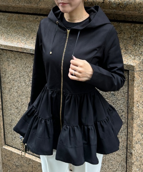 ✨試着のみ✨【JENNE】立体ティアードブルゾン ベージュ M ✨試着のみ✨【JENNE】立体ティアードブルゾン ベージュ M