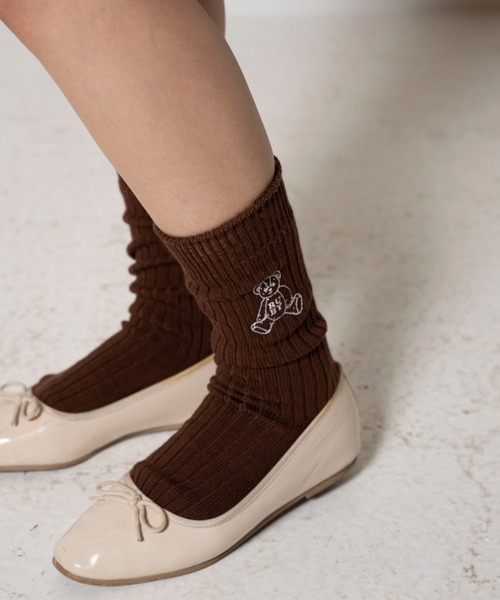 RUBY AND YOU（ルビーアンドユー）の「ベアソックス（ソックス/靴下・レディース・オフホワイト/チョコ・FREE）」の3枚目の写真