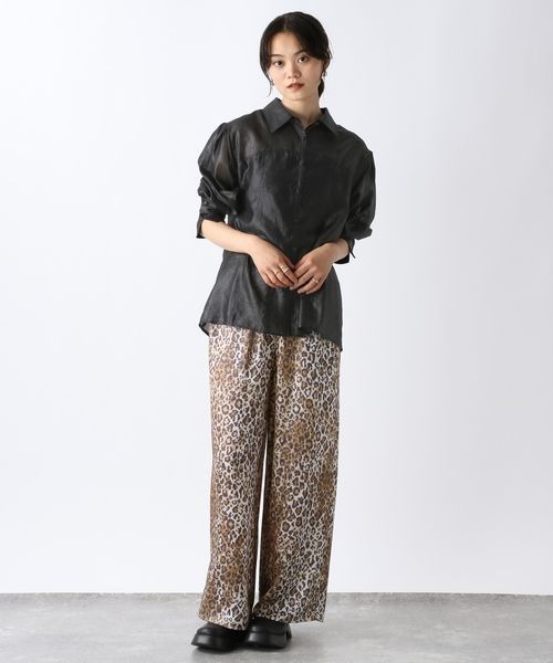 JEANASIS（ジーナシス）の「チンツシアーレギュラーシャツLS/146251（シャツ/ブラウス・レディース・ブラック/ブラウン/パープル/チャコールグレー・FREE）」の20枚目の写真