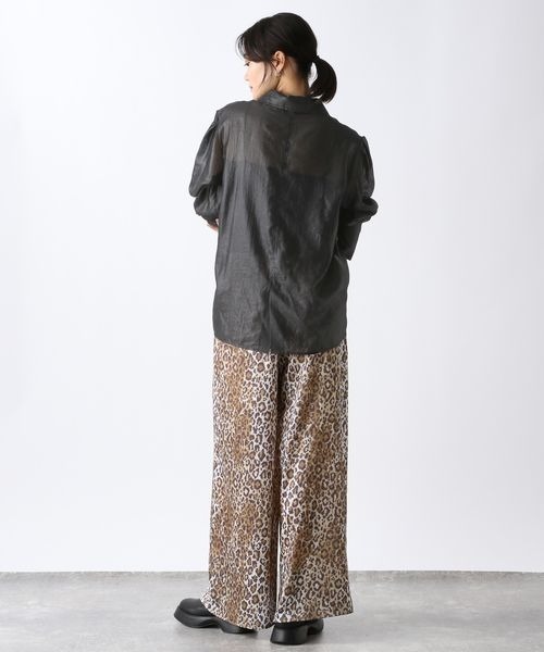 JEANASIS（ジーナシス）の「チンツシアーレギュラーシャツLS/146251（シャツ/ブラウス・レディース・ブラック/ブラウン/パープル/チャコールグレー・FREE）」の21枚目の写真