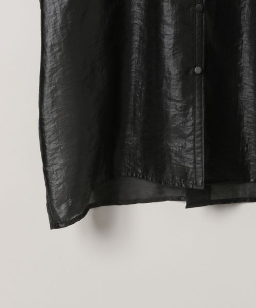 新品 JEANASIS ジーナシス チンツシアーレギュラーシャツ 透け感 黒 JEANASIS（ジーナシス）の「チンツシアーレギュラーシャツLS