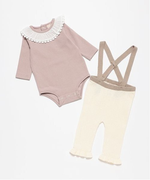 petit main（プティマイン）の「サスつきパンツセット（その他ベビーウェア・キッズ・アイボリー/チャコール・80ｃｍ/70cm）」の5枚目の写真