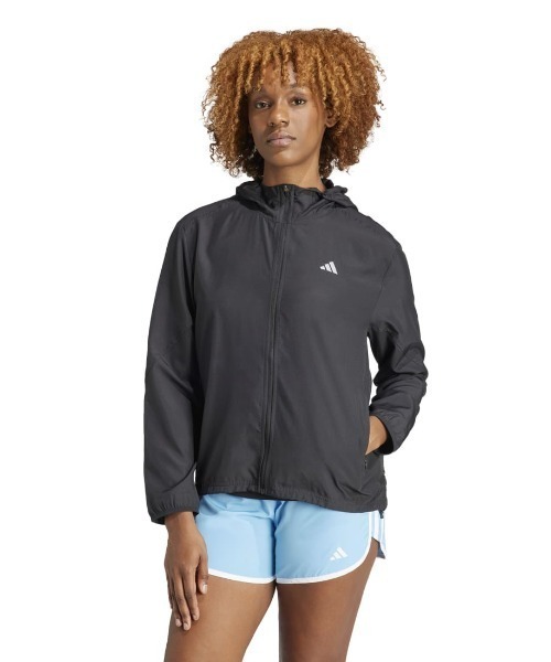 adidas(アディダス)の「アディダス adidas ラン イット ジャケット(パーカー・レディース・ブラック・L/M/S/XL)」の1枚目の写真