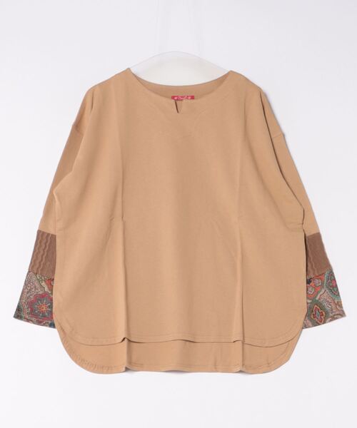 チャイハネ(チャイハネ)の「【チャイハネ】ラダリパッチワークロンT(Tシャツ/カットソー・レディース・ベージュ/ブラウン/カーキ/ブラック・FREE)」の1枚目の写真
