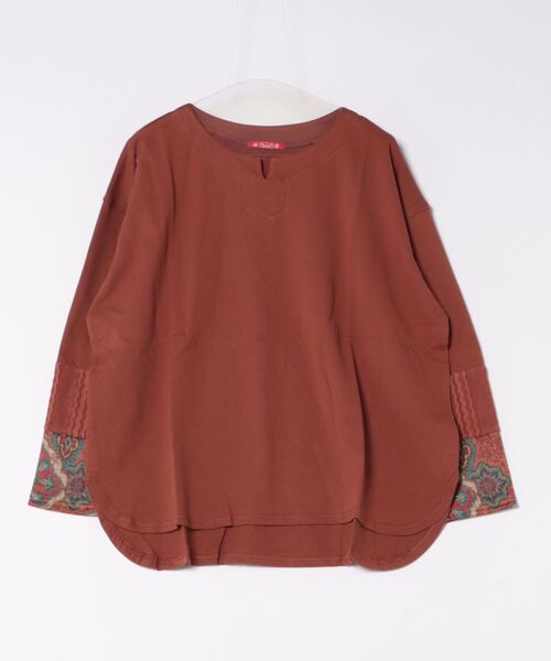 チャイハネ(チャイハネ)の「【チャイハネ】ラダリパッチワークロンT(Tシャツ/カットソー・レディース・ベージュ/ブラウン/カーキ/ブラック・FREE)」の13枚目の写真