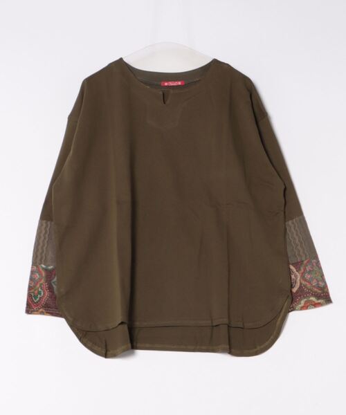 チャイハネ(チャイハネ)の「【チャイハネ】ラダリパッチワークロンT(Tシャツ/カットソー・レディース・ベージュ/ブラウン/カーキ/ブラック・FREE)」の6枚目の写真