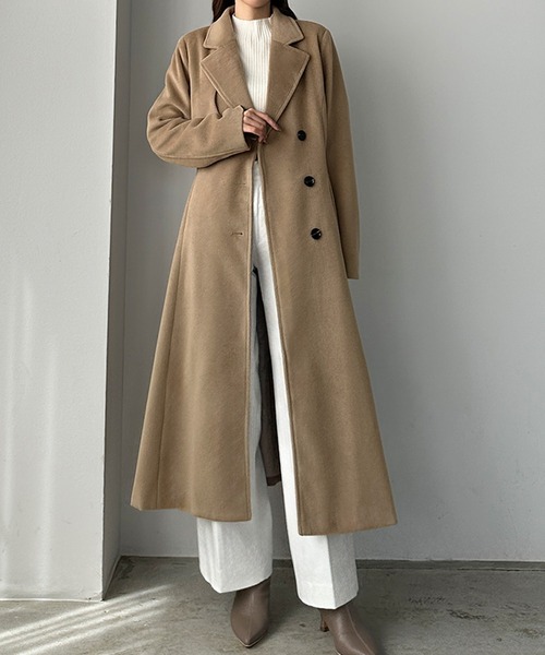 【新品タグ付き】Louere ウエストシェイプフレアチェスターコート 426】ウエストシェイプフレアチェスターコート | Louere (ルエレ