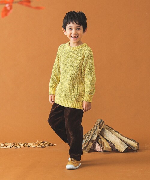 B:MING by BEAMS（ビーミングバイビームス）の「モール プルオーバー ニット 2024FW（90～140cm）（ニット/セーター・キッズ・ネイビー/イエロー・L(130-140)/S(90-100)/M(110-120)）」の6枚目の写真