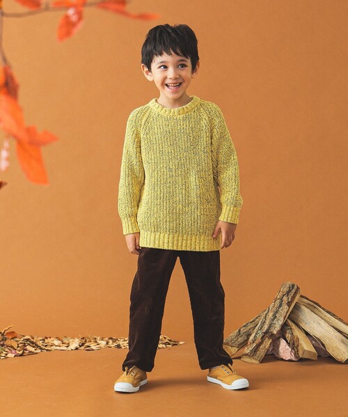 B:MING by BEAMS（ビーミングバイビームス）の「モール プルオーバー ニット 2024FW（90～140cm）（ニット/セーター・キッズ・ネイビー/イエロー・L(130-140)/S(90-100)/M(110-120)）」の7枚目の写真