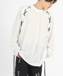 【REGIEVO】レースアップ ラグランロンTee ロングスリーブTシャツ