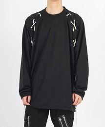 【REGIEVO】レースアップ ラグランロンTee ロングスリーブTシャツ