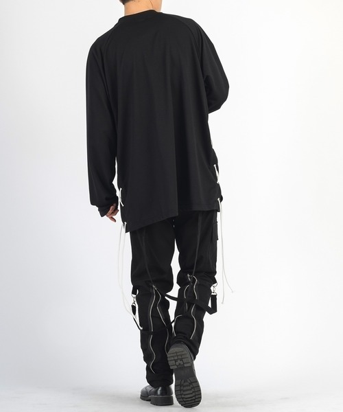 REGIEVO(レジエボ)の「【REGIEVO】レースアップ ラグランロンTee ロングスリーブTシャツ(Tシャツ/カットソー・メンズ・オフホワイト/ブラック・MEDIUM/LARGE)」の13枚目の写真