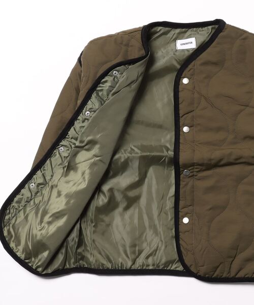 GENERATOR（ジェネレーター）の「GENERATOR/ジェネレーター ノーカラーキルティングJK（ノーカラージャケット・キッズ・アイボリー/カーキ/ブラック・M/L/XL）」の12枚目の写真