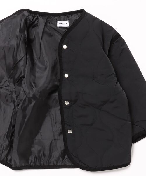 GENERATOR（ジェネレーター）の「GENERATOR/ジェネレーター ノーカラーキルティングJK（ノーカラージャケット・キッズ・アイボリー/カーキ/ブラック・M/L/XL）」の13枚目の写真