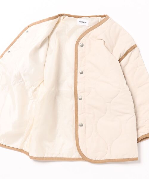 GENERATOR（ジェネレーター）の「GENERATOR/ジェネレーター ノーカラーキルティングJK（ノーカラージャケット・キッズ・アイボリー/カーキ/ブラック・M/L/XL）」の14枚目の写真