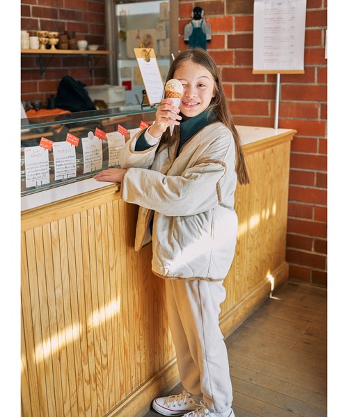 GENERATOR（ジェネレーター）の「GENERATOR/ジェネレーター ノーカラーキルティングJK（ノーカラージャケット・キッズ・アイボリー/カーキ/ブラック・M/L/XL）」の17枚目の写真