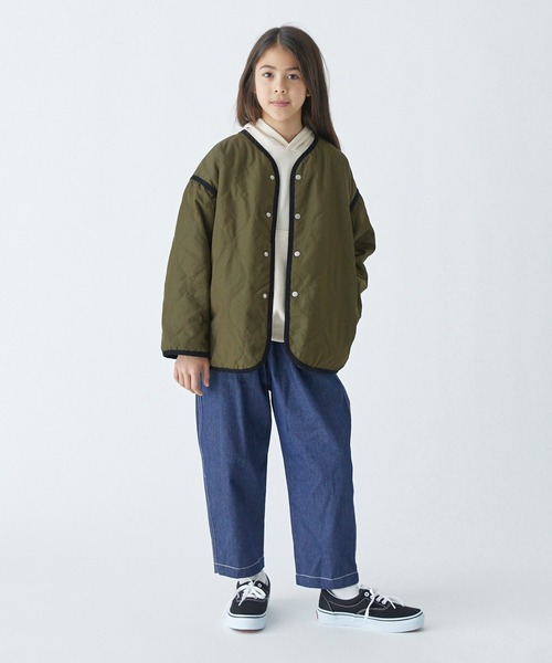 GENERATOR（ジェネレーター）の「GENERATOR/ジェネレーター ノーカラーキルティングJK（ノーカラージャケット・キッズ・アイボリー/カーキ/ブラック・M/L/XL）」の21枚目の写真