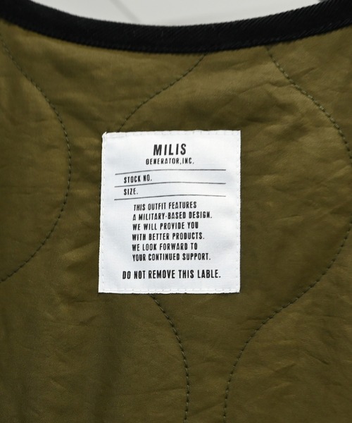 GENERATOR（ジェネレーター）の「GENERATOR/ジェネレーター ノーカラーキルティングJK（ノーカラージャケット・キッズ・アイボリー/カーキ/ブラック・M/L/XL）」の10枚目の写真