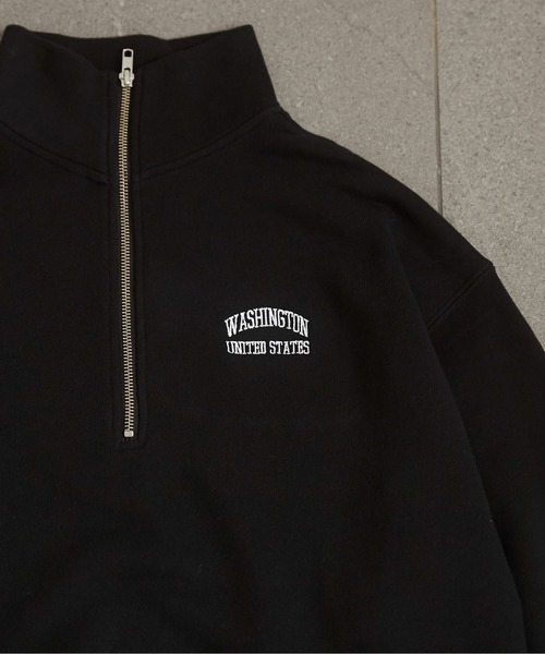 ANGIE(アンジー)の「ワンポイント 刺繍 ハーフZIP スウェット プルオーバー(スウェット・レディース・杢グレー/ブラック/ホワイト/ライトグレー/ネイビー・MEDIUM/LARGE/X-LARGE)」の20枚目の写真