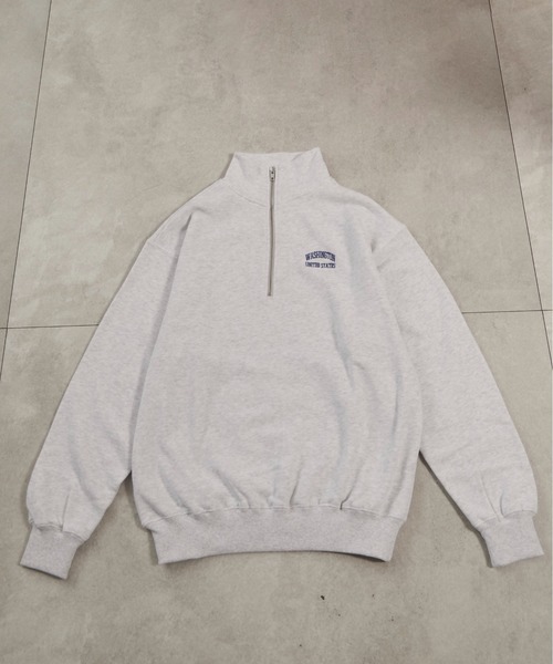ANGIE(アンジー)の「ワンポイント 刺繍 ハーフZIP スウェット プルオーバー(スウェット・レディース・杢グレー/ブラック/ホワイト/ライトグレー/ネイビー・MEDIUM/LARGE/X-LARGE)」の21枚目の写真