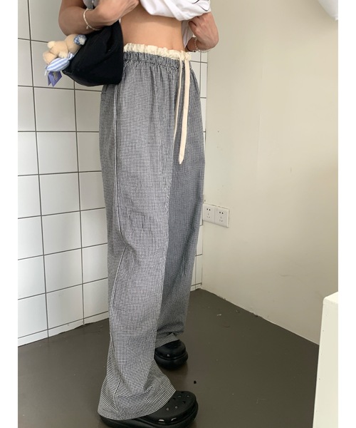 SALTMINT（ソルトミント）の「【2025SS】ストライプバンディングスラックス バレエコア（スラックス・レディース・ブラック・FREE）」の4枚目の写真