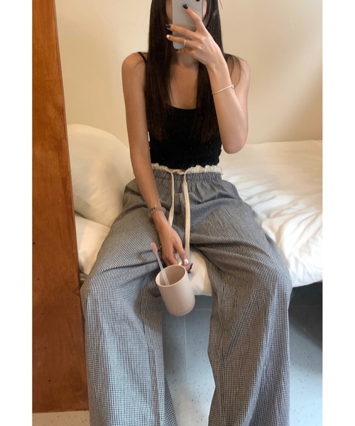 SALTMINT（ソルトミント）の「【2025SS】ストライプバンディングスラックス バレエコア（スラックス・レディース・ブラック・FREE）」の8枚目の写真