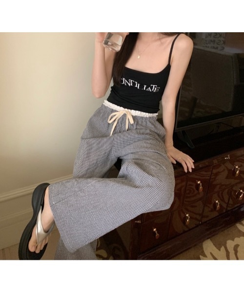 SALTMINT（ソルトミント）の「【2025SS】ストライプバンディングスラックス バレエコア（スラックス・レディース・ブラック・FREE）」の9枚目の写真