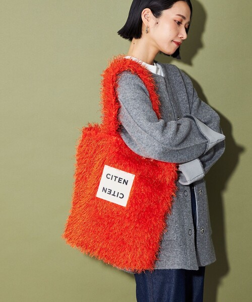 CITEN（シテン）の「＜CITEN＞フリンジトートバッグ（トートバッグ・レディース・ライトブルー/ブラック/オレンジ/ダークブラウン/ホワイト・FREE）」の5枚目の写真