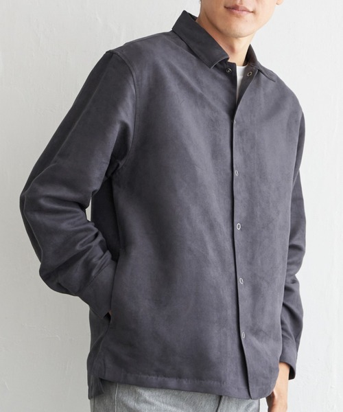 ikka(イッカ)の「【親子コーデ】フェイクスエードシャウター(シャツ/ブラウス・メンズ・ブラウン/チャコールグレー/スモークグレー・XL/L/M/S)」の2枚目の写真