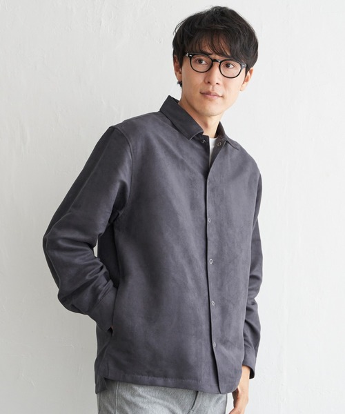 ikka(イッカ)の「【親子コーデ】フェイクスエードシャウター(シャツ/ブラウス・メンズ・ブラウン/チャコールグレー/スモークグレー・XL/L/M/S)」の4枚目の写真