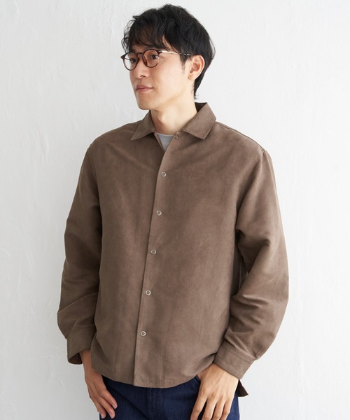 ikka(イッカ)の「【親子コーデ】フェイクスエードシャウター(シャツ/ブラウス・メンズ・ブラウン/チャコールグレー/スモークグレー・XL/L/M/S)」の5枚目の写真