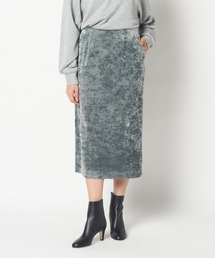 CRUSHED VELOUR TIGHT SKIRT
