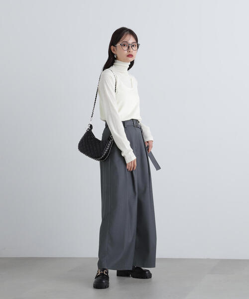 N.（N. Natural Beauty Basic）（エヌエヌナチュラルビューティーベーシック）の「◆ボリュームワイドパンツ（その他パンツ・レディース・ベージュ/チャコールグレー・SMALL/MEDIUM）」の6枚目の写真