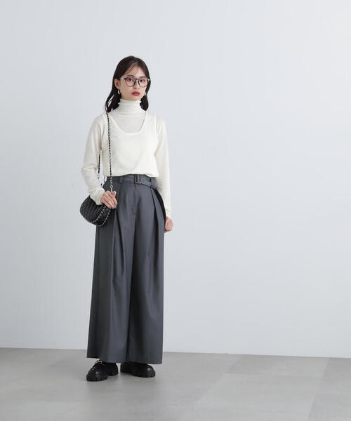 N.（N. Natural Beauty Basic）（エヌエヌナチュラルビューティーベーシック）の「◆ボリュームワイドパンツ（その他パンツ・レディース・ベージュ/チャコールグレー・SMALL/MEDIUM）」の9枚目の写真