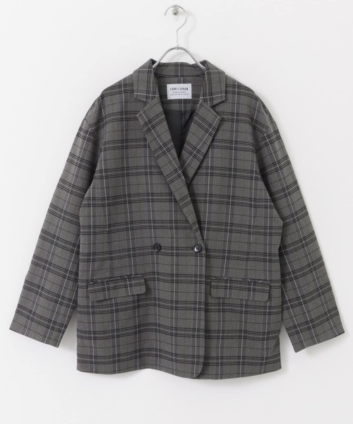 FORK&SPOON(フォークアンドスプーン)の「『セットアップ対応/イージーケア』FORK&SPOON ideal stretchジャケット(その他アウター・レディース・チェック/ネイビー・1)」の15枚目の写真