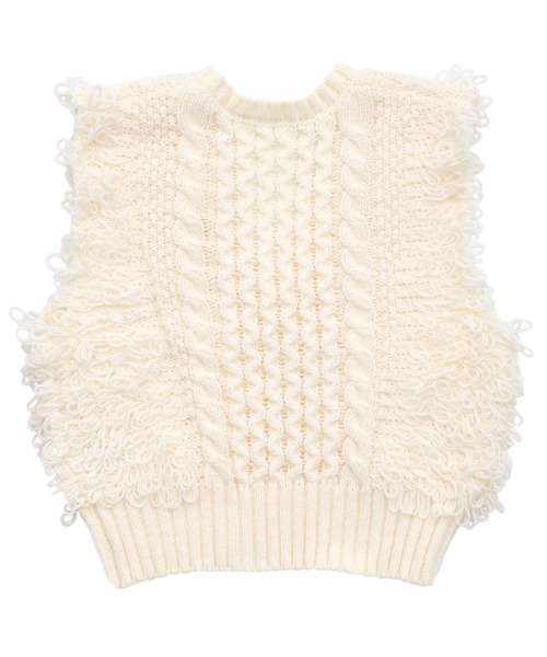 セール】フリンジケーブルニットベスト（ベスト）｜select MOCA