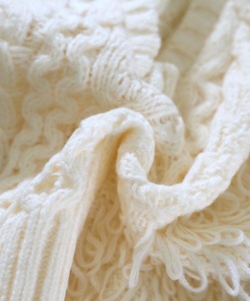 select MOCA（セレクトモカ）の「フリンジケーブルニットベスト（ベスト・レディース・ヘザーグレー/ブラック/アイボリー/グレイッシュベージュ・FREE）」の17枚目の写真