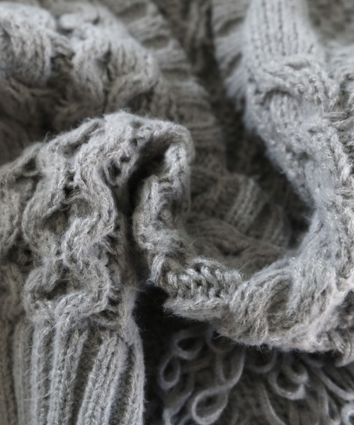 select MOCA（セレクトモカ）の「フリンジケーブルニットベスト（ベスト・レディース・ヘザーグレー/ブラック/アイボリー/グレイッシュベージュ・FREE）」の18枚目の写真